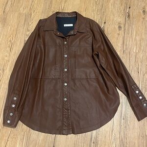 We the Free Small Oversized Vegan Leather Shacket